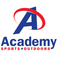 Academy Sports logo, Blue A with red swush. Spoorts and outdoors retail store logo.