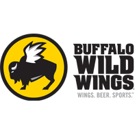 Buffalo Wild Wings Logo. Buffalo with wings in yellow circle.