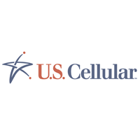Older U.S. Cellular Logo with stylized blue star, red dots red US and blue cellular